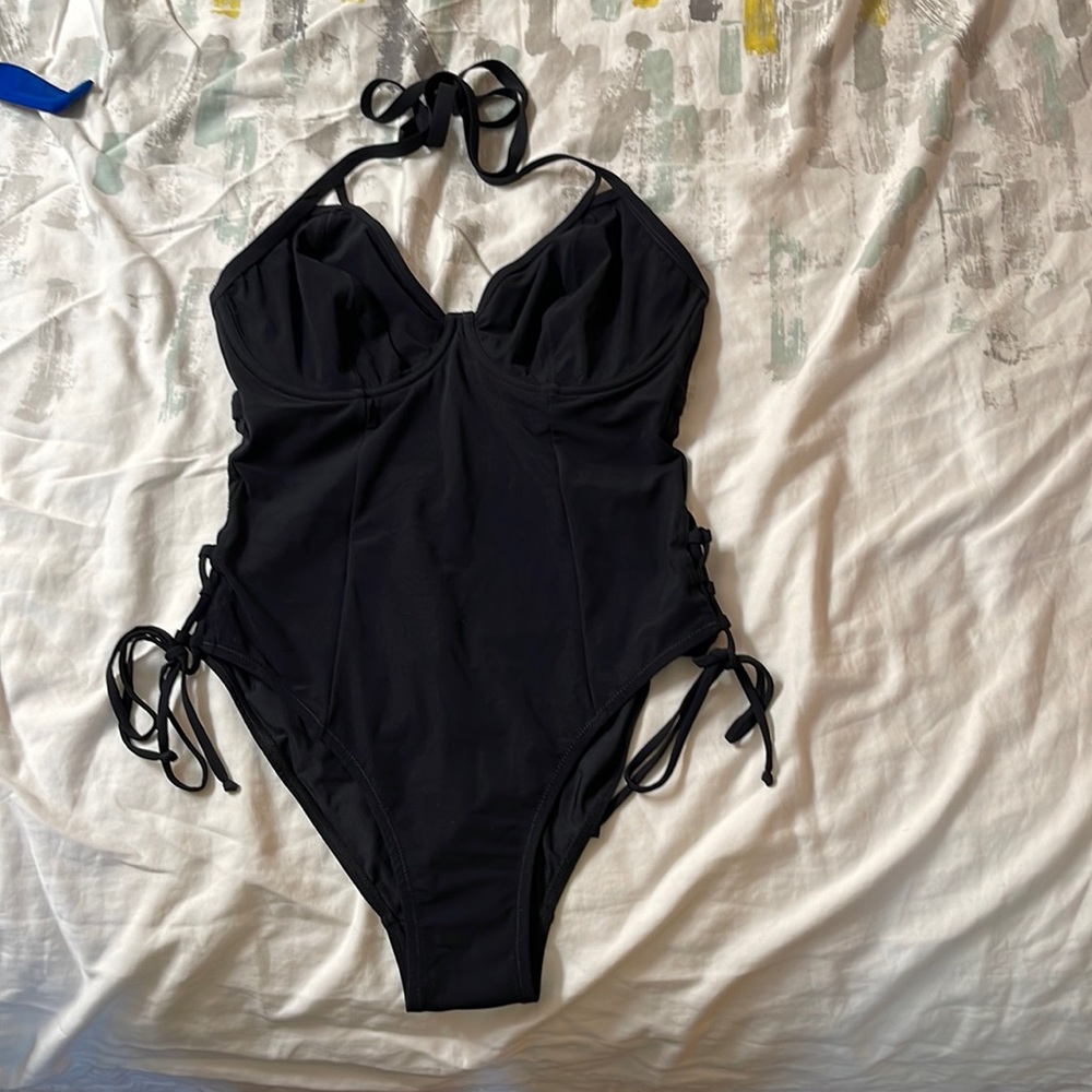 Miss Mandalay London one piece bathing suit in Black. Size 32G.
